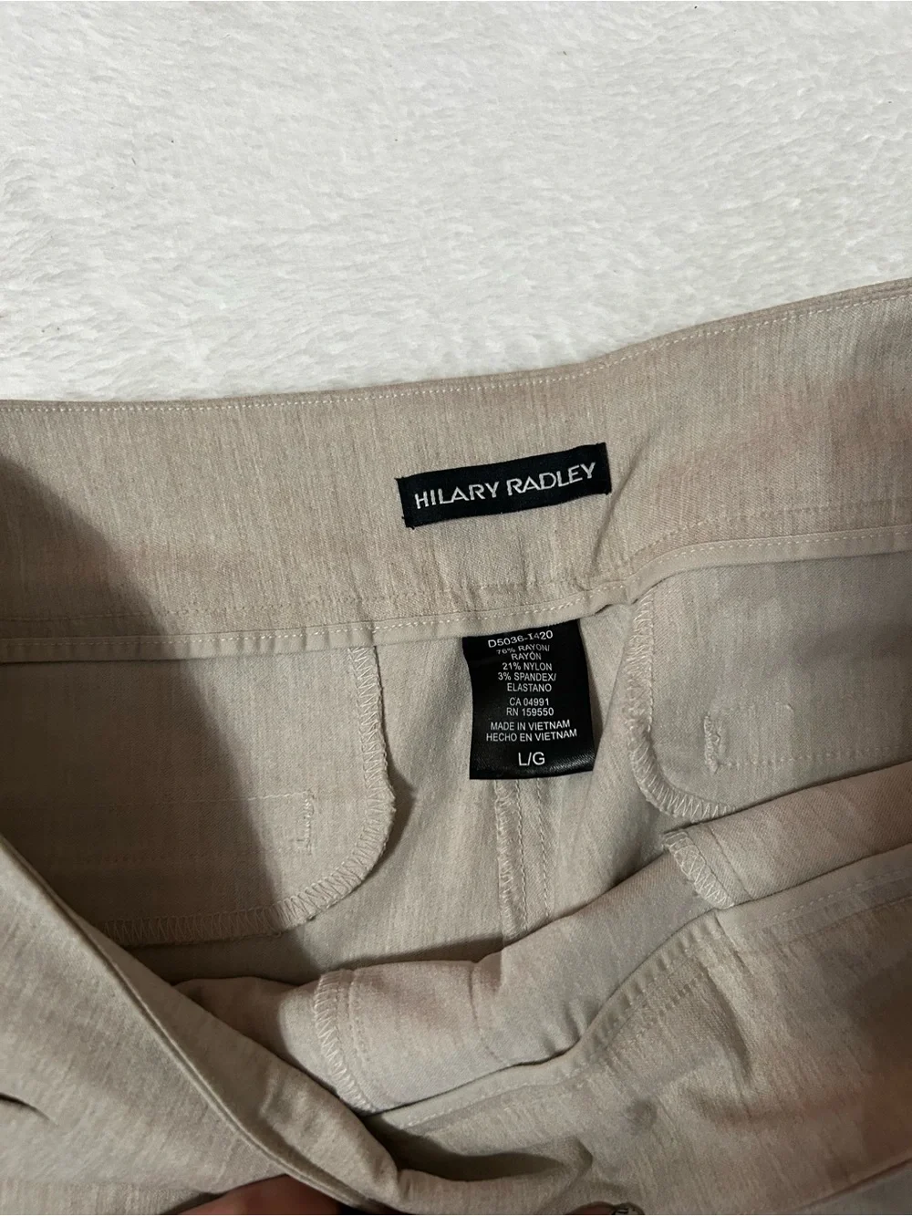 Hilary Radley Beige/Tan Stretch Bermuda Shorts